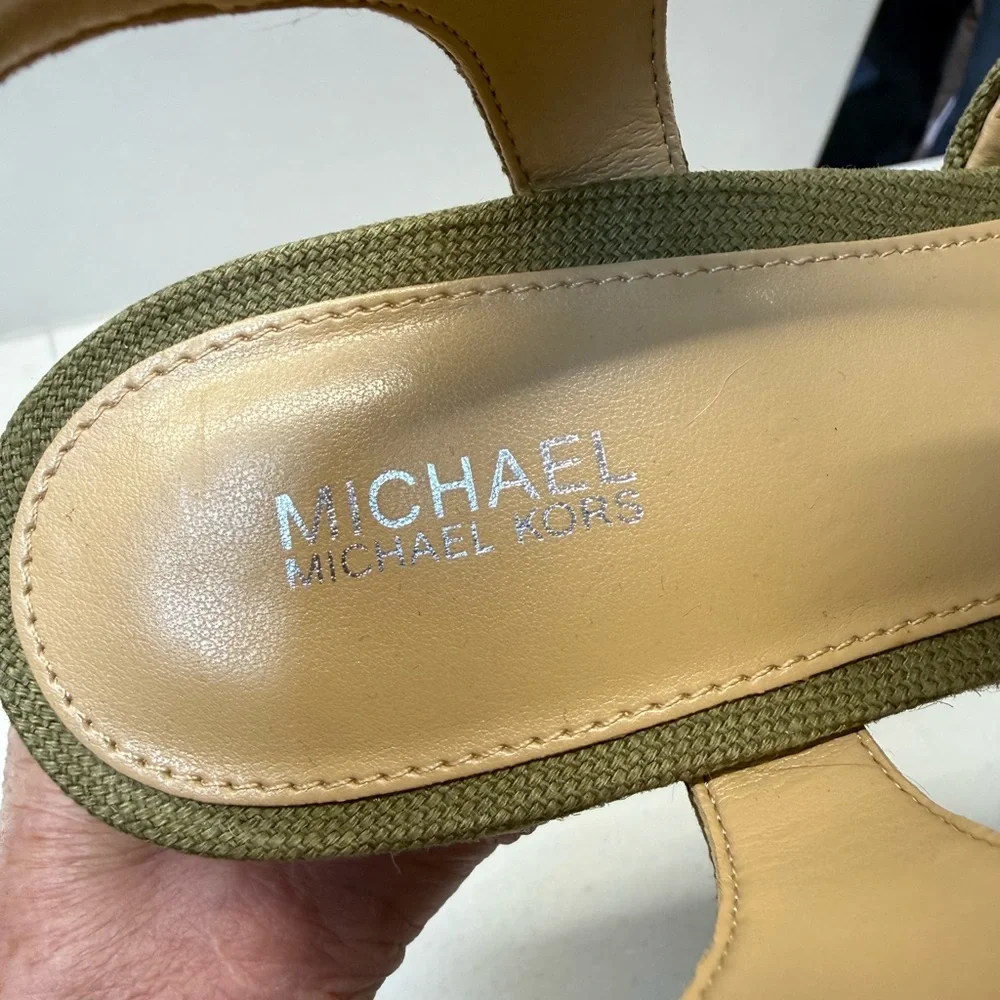 Coastal Chic Michael Kors Berkley Rope Wedge Sandals Natural Fiber Platform BOHO
